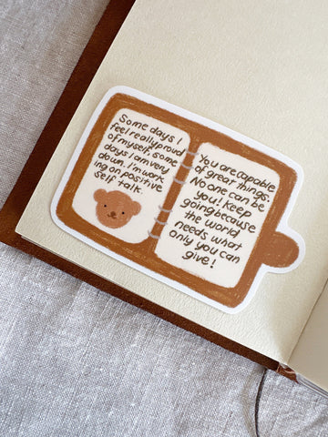 Inside Bear's Journal Die Cut Sticker