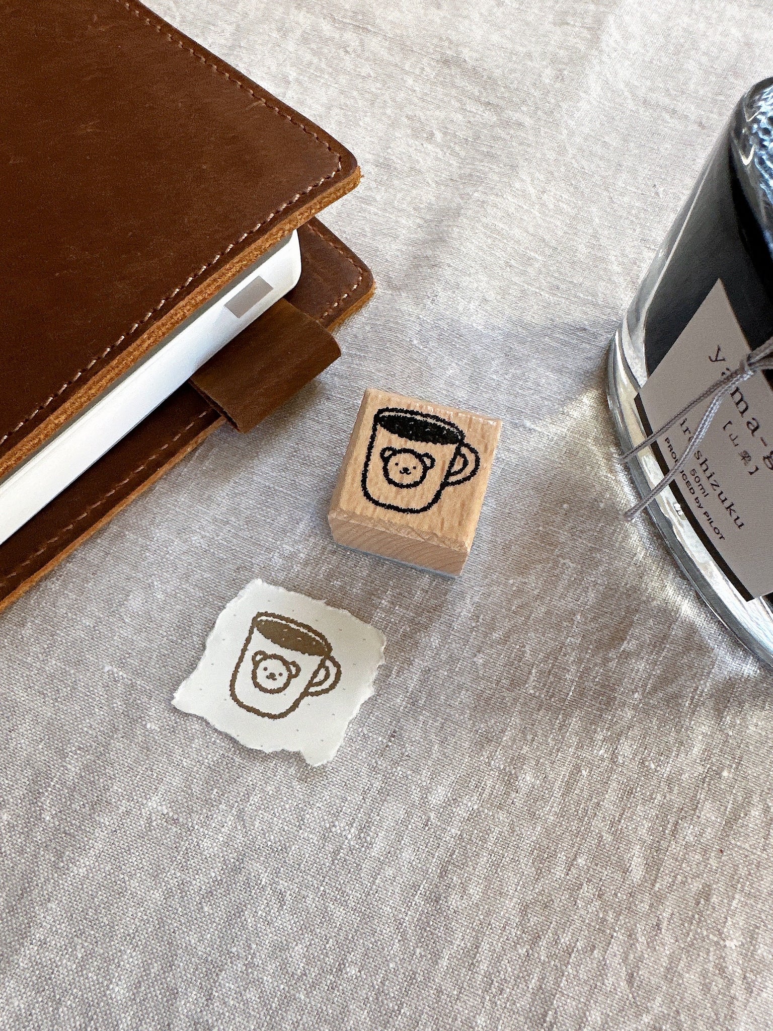 Bear Mug Wooden Stamp