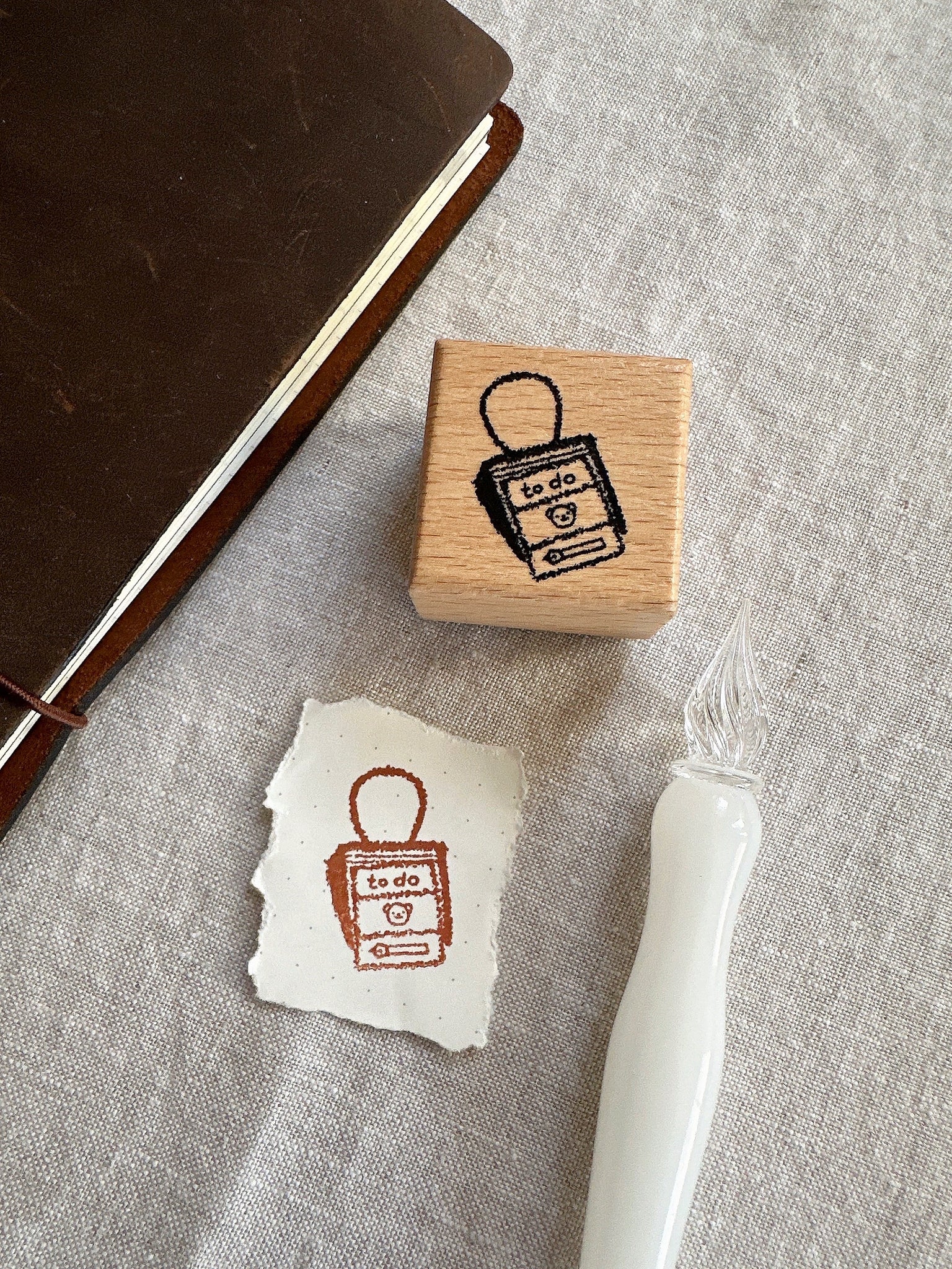Bear Log Wooden Stamp