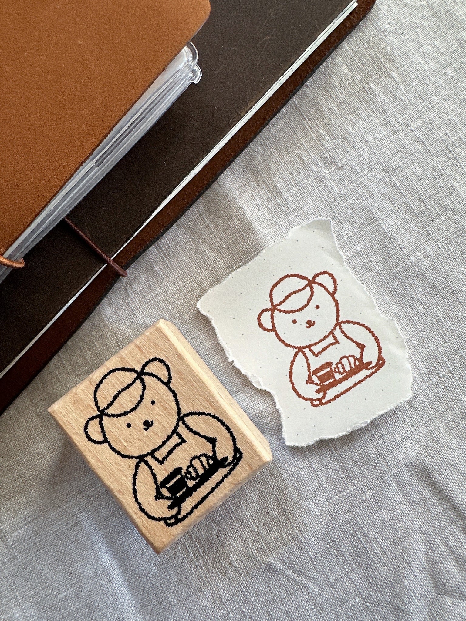 Croffee Bear Wooden Stamp
