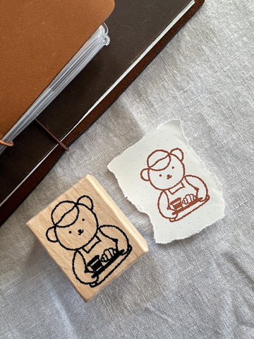 Croffee Bear Wooden Stamp
