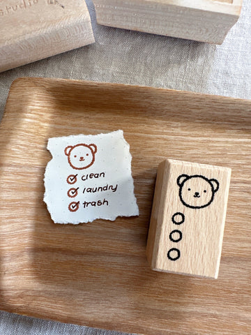 Bear Checklist Wooden Stamp
