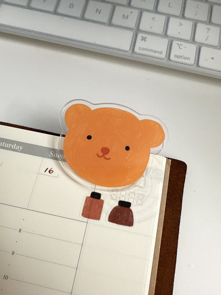 Double Sided Beary Confused Acrylic Clip