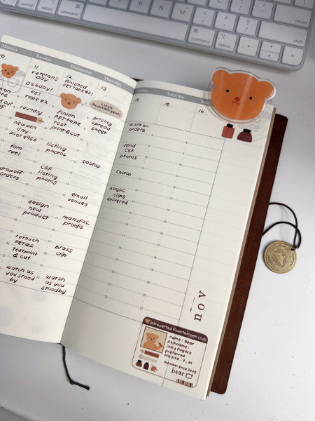 Double Sided Beary Confused Acrylic Clip