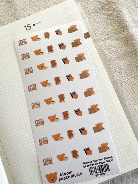 Planning Bear Icon Stickers