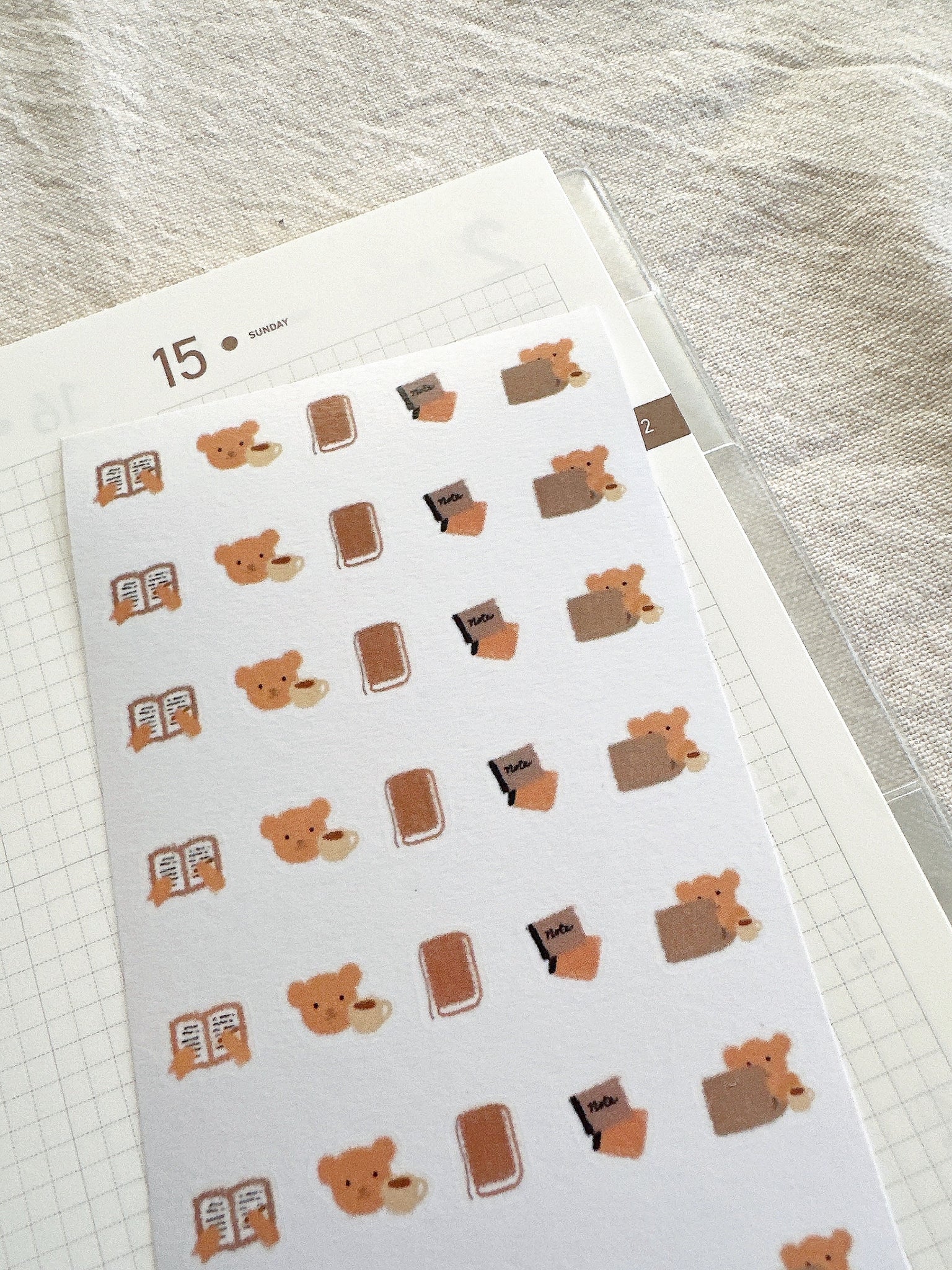 Planning Bear Icon Stickers