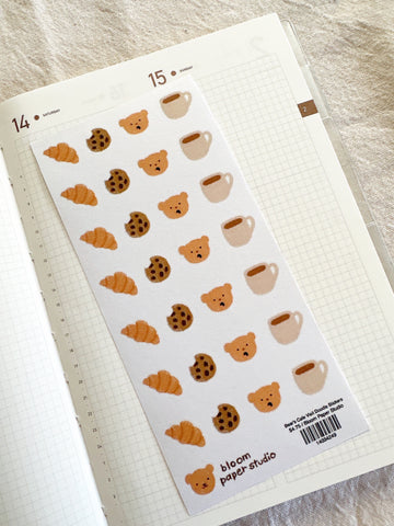 Bear's Cafe Visit Doodle Stickers