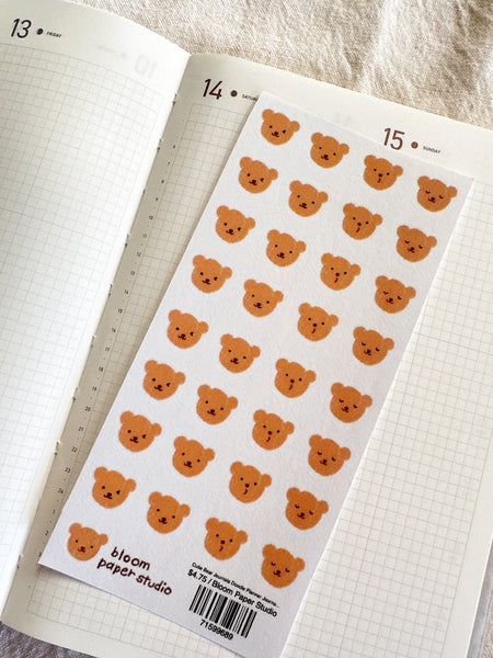 Cutie Bear Journals Doodle Planner Journal Stickers