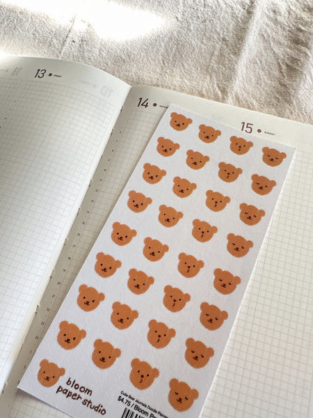 Cutie Bear Journals Doodle Planner Journal Stickers