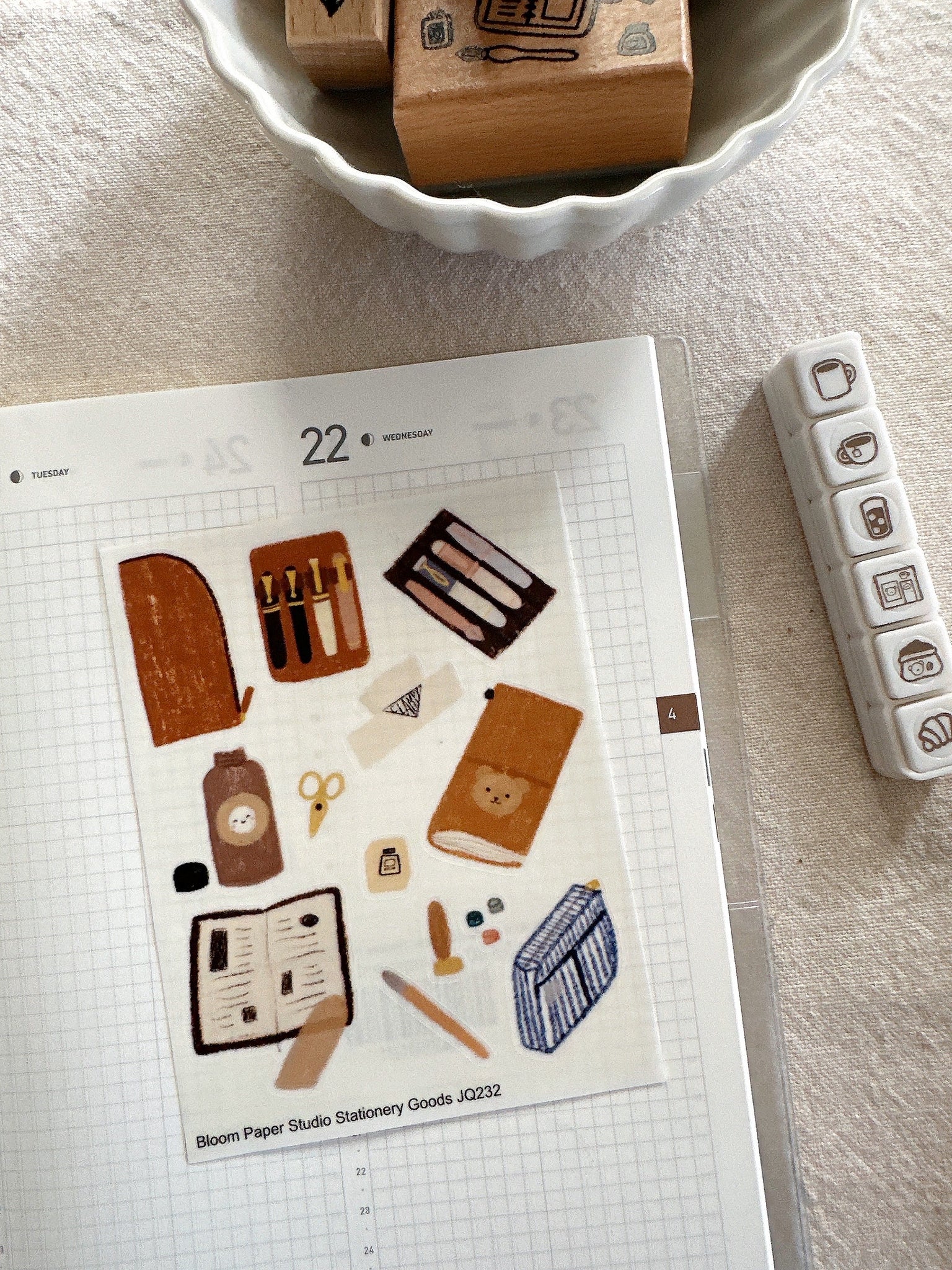 Stationery Goods Bear Doodle Planner Stickers