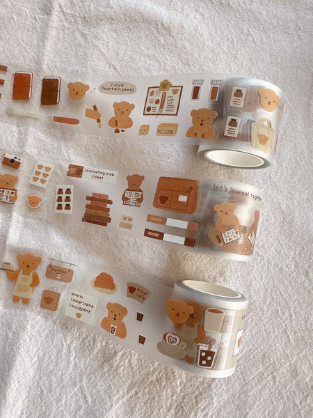 Bear's Cafe Kiss Cut PET Tape