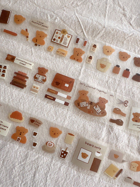 Bear's Cafe Kiss Cut PET Tape