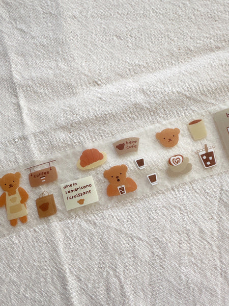 Bear's Cafe Kiss Cut PET Tape