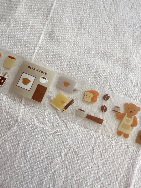 Bear's Cafe Kiss Cut PET Tape
