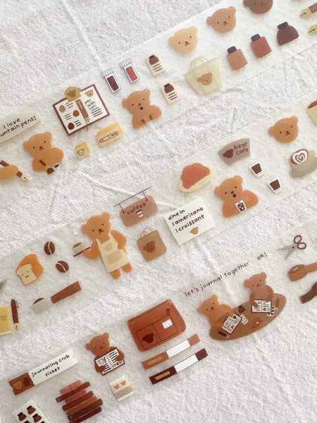 Bear's Cafe Kiss Cut PET Tape