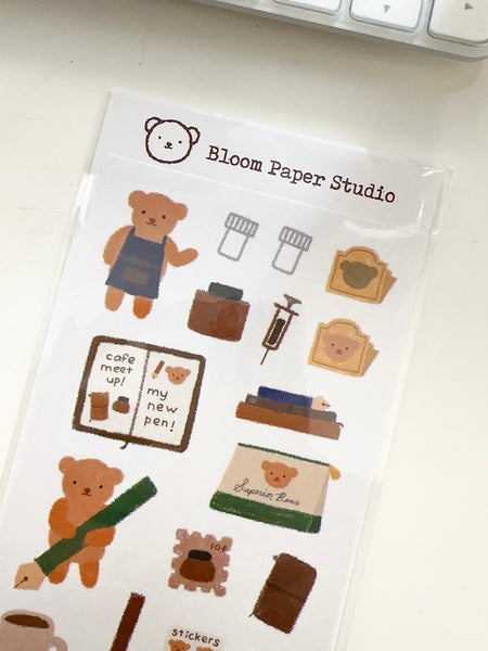 Bear's Stationery Planner Journal Stickers