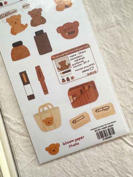 Introverted Fountain Pen Club Stickers