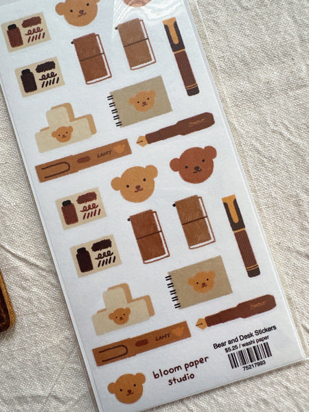 Bear and Desk Stickers