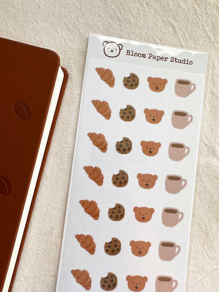 Bear's Cafe Visit Doodle Stickers