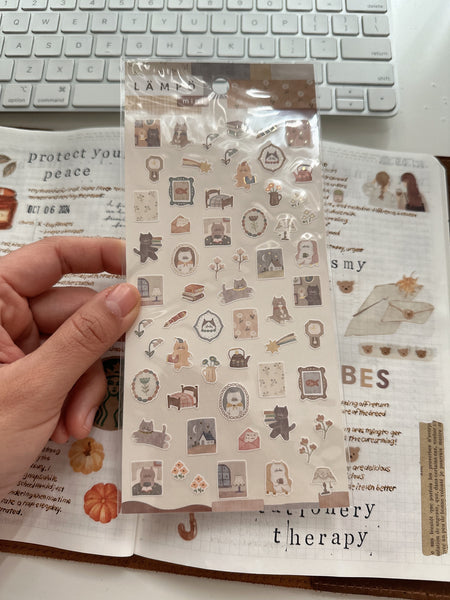 Mind Wave Lampo Mini Planner Stickers (Cat and Night)
