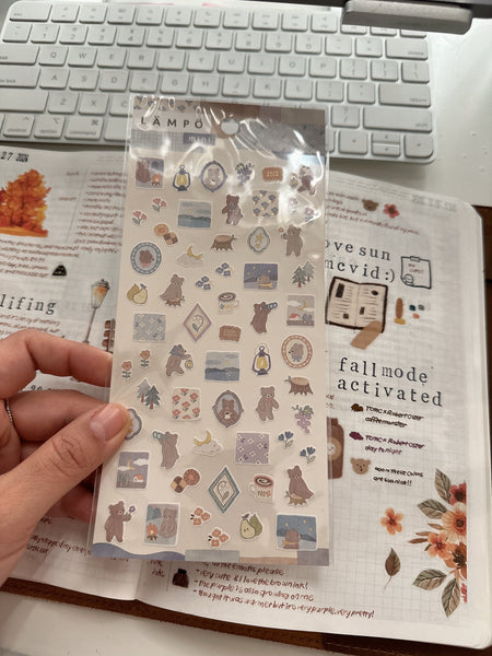 Mind Wave Lampo Mini Planner Stickers (Bear and Starry Sky)