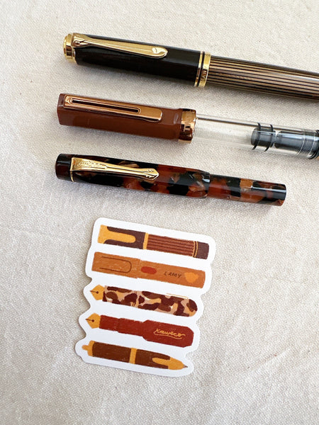 Bear's Pen Stack Die Cut Sticker