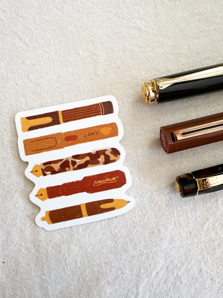 Bear's Pen Stack Die Cut Sticker