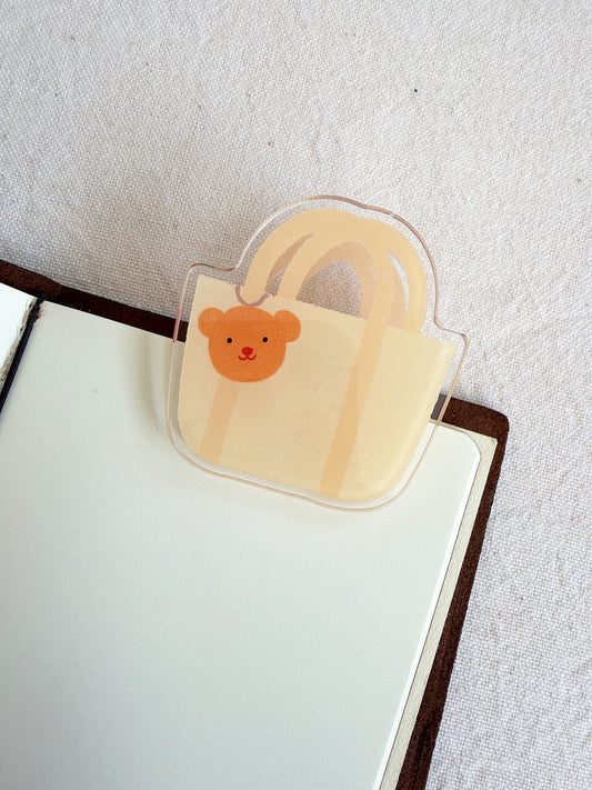 Teddy Charm Planner Bag Acrylic Clip