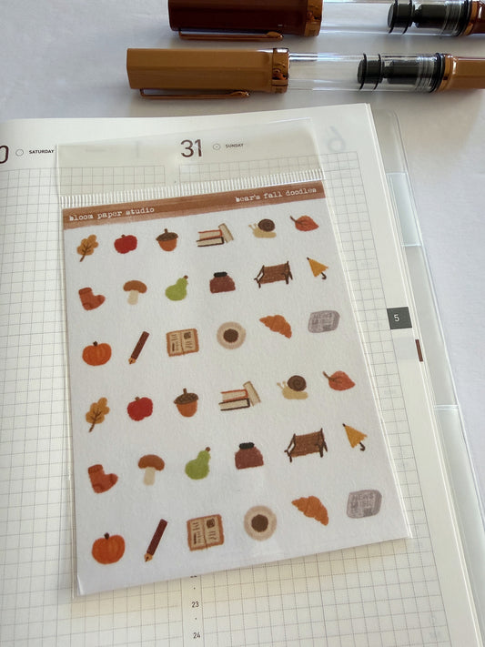 Bear's Fall Doodles Stickers