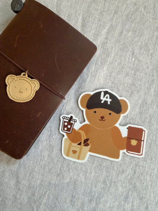 LA Teddy Bear Die Cut Sticker