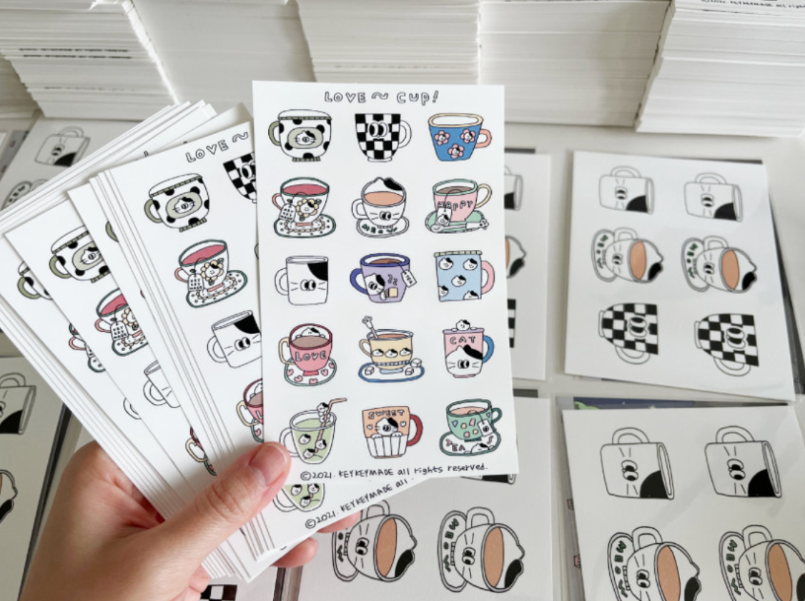 Keykeymade Love Cup Sticker