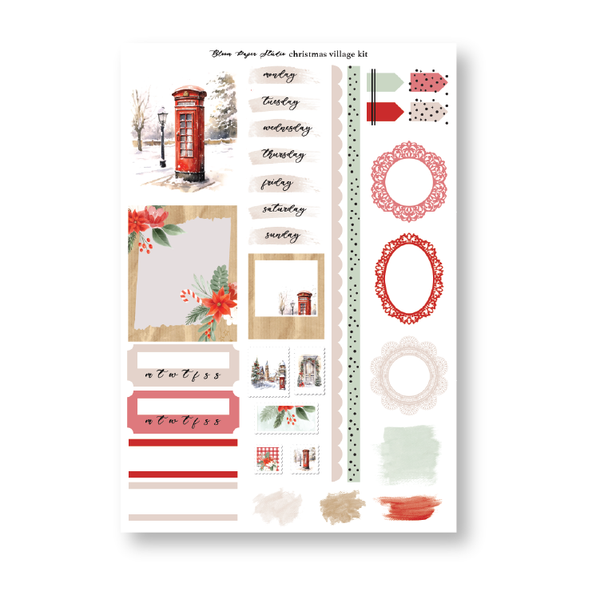 Christmas Village Foiled Planner Sticker Kit