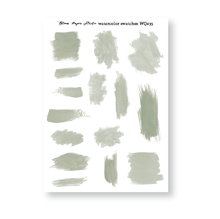 WQ035 Watercolor Swatches Journaling Stickers