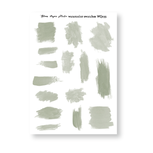 WQ035 Watercolor Swatches Journaling Stickers