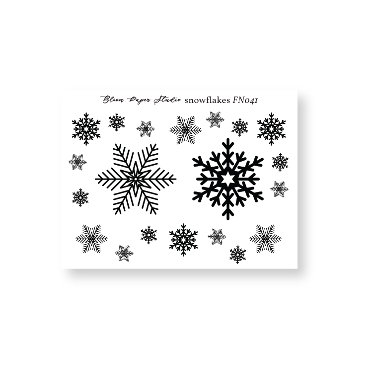 FN041 Foiled Snowflakes Planner Stickers