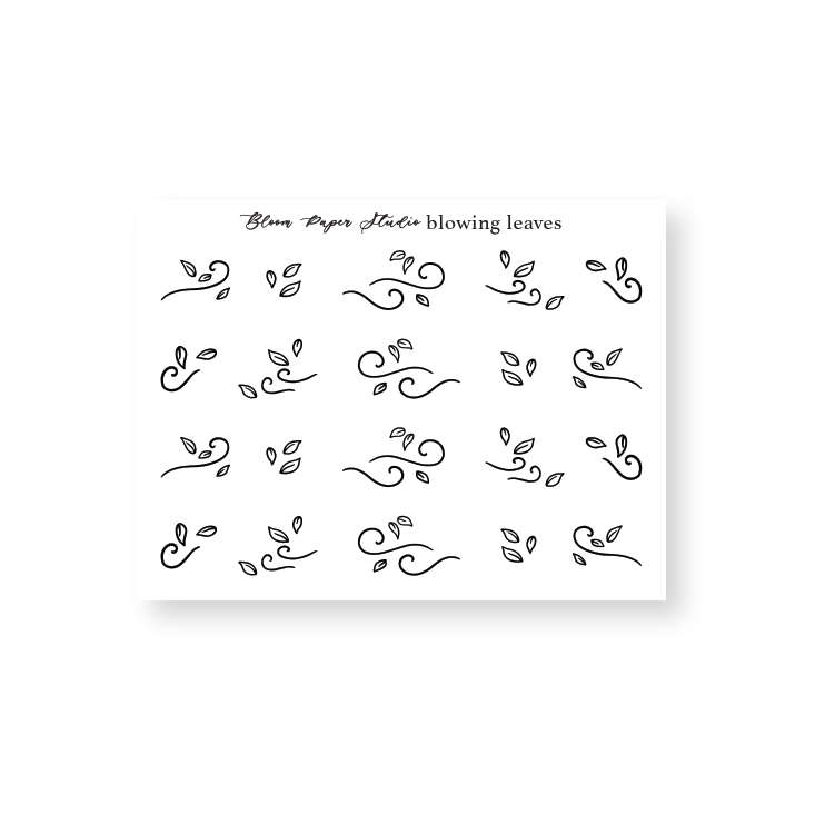 Foiled Fall/ Autumn Blowing Leaves Stickers