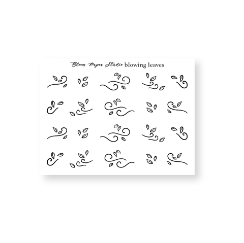 Foiled Fall/ Autumn Blowing Leaves Stickers