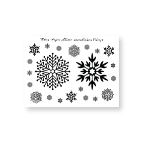FN042 Foiled Snowflakes Planner Stickers