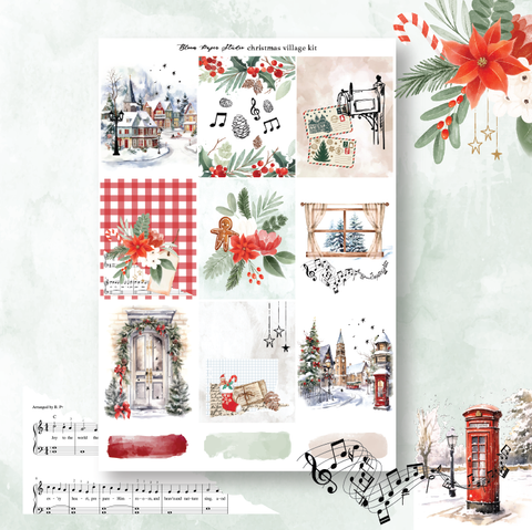 Christmas Village Foiled Planner Sticker Kit