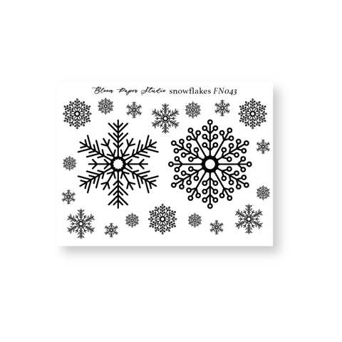 FN043 Foiled Snowflakes Planner Stickers