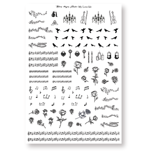 My Love Foiled Planner Sticker Kit Foiled Deco Sheet
