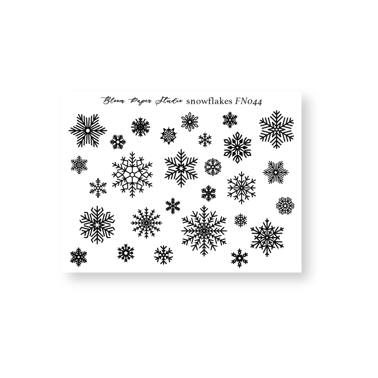 FN044 Foiled Snowflakes Planner Stickers
