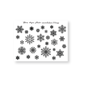 FN044 Foiled Snowflakes Planner Stickers