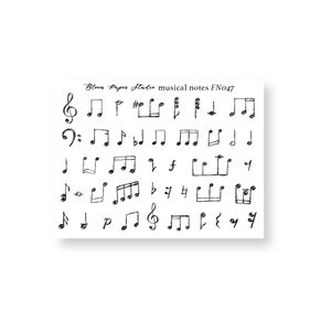 FN047 Foiled Musical Notes Planner Stickers