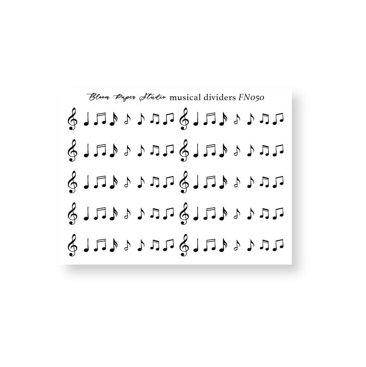 FN050 Foiled Musical Notes Planner Stickers
