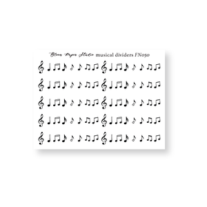 FN050 Foiled Musical Notes Planner Stickers