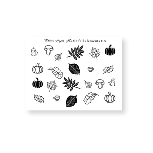 Foiled Fall/ Autumn Elements Stickers 1.0