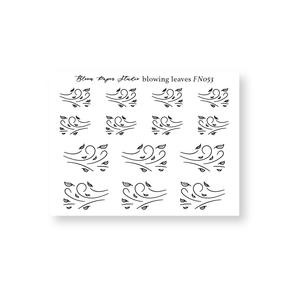 FN053 Foiled Blowing Leaves Planner Stickers