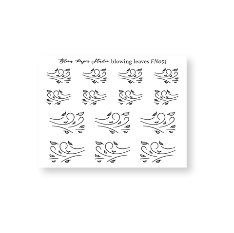 FN053 Foiled Blowing Leaves Planner Stickers