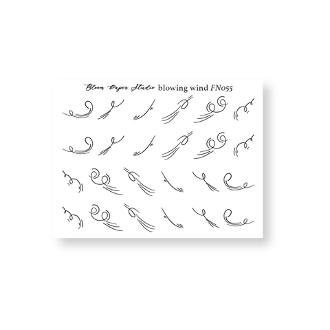 FN055 Foiled Blowing Wind Planner Stickers